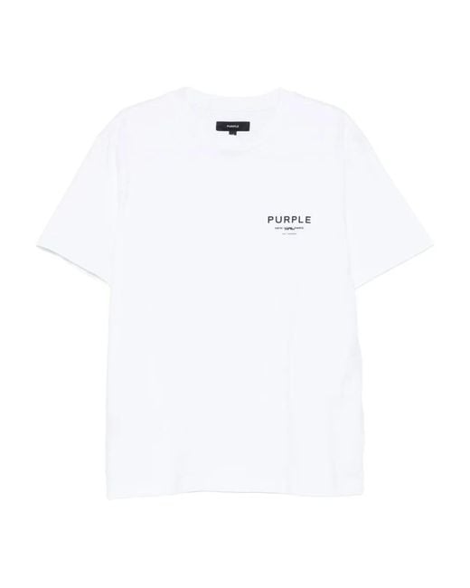 Purple Brand White Jersey Short-Sleeve T-Shirt for men