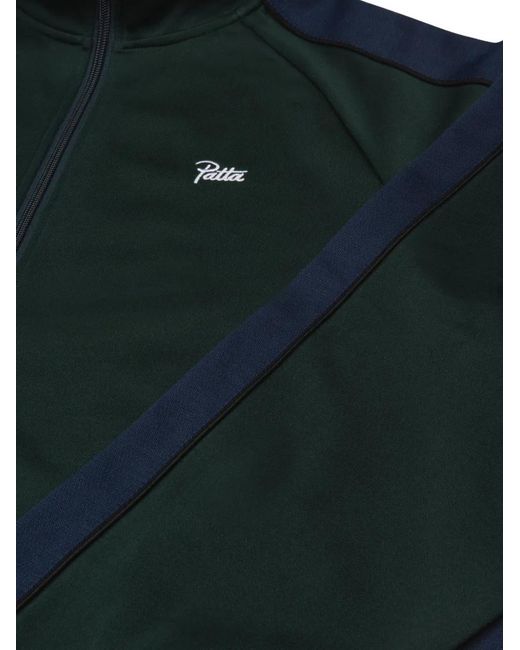 PATTA Green Zip-Up High-Collar Sweatshirt for men