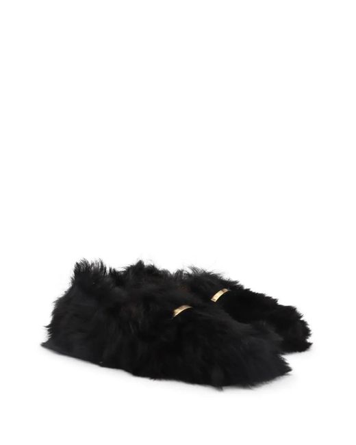 Tod's Black Faux-Fur Loafers