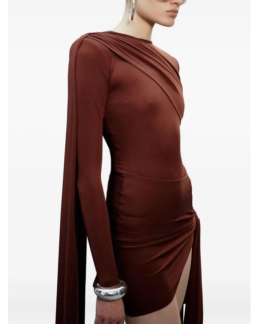 The New Arrivals Ilkyaz Ozel Purple Venus Asymmetric Dress