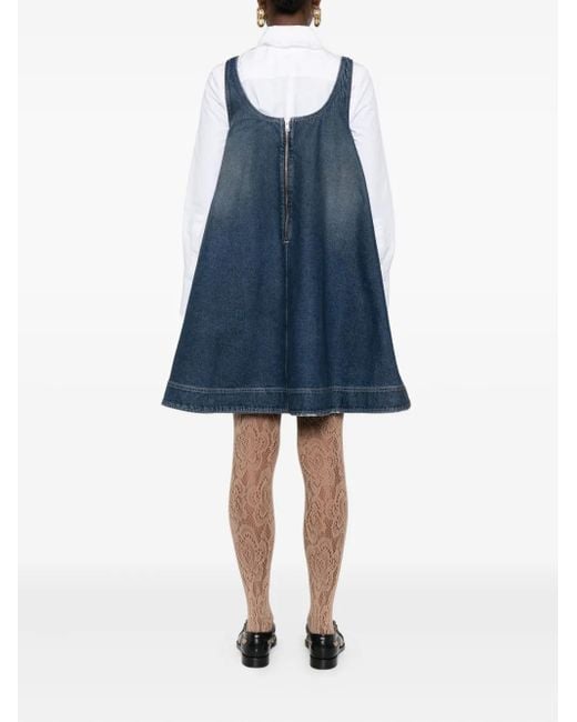 Simone Rocha Blue Distressed-Effect Denim Mini Dress