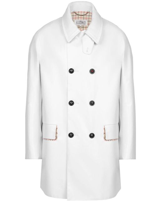 Maison Margiela Doppelreihiger Mantel in Weiß für Herren | Lyst AT