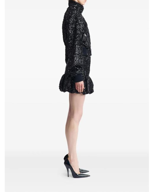 16Arlington Black Cosima Sequin Embellished Bomber Jacket