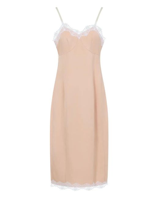 Carven White Lace-Trim Dress