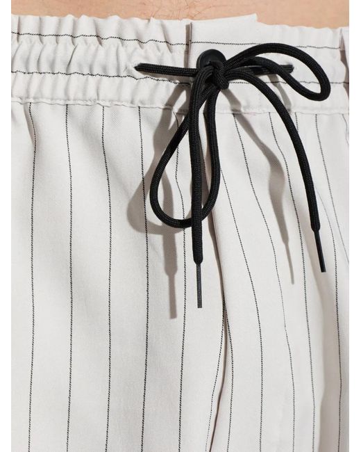 Y-3 White Pinstriped Shorts for men