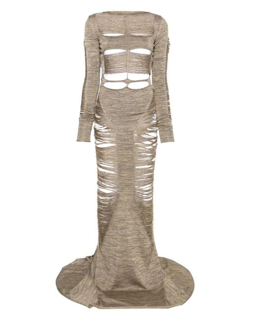 Rick Owens Natural "luna" Dress In Merino Knit