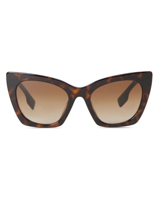 Burberry Brown Logo-plaque Cat-eye Frame Sunglasses