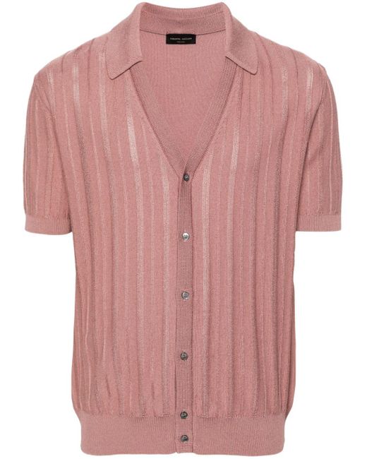 Roberto Collina Pink Short-sleeve Cardigan for men