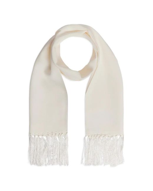 Fursac White Fringed Scarf for men