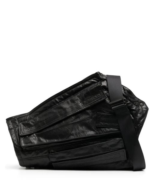 Borsa Messenger Asimmetrica di Julius in Black da Uomo