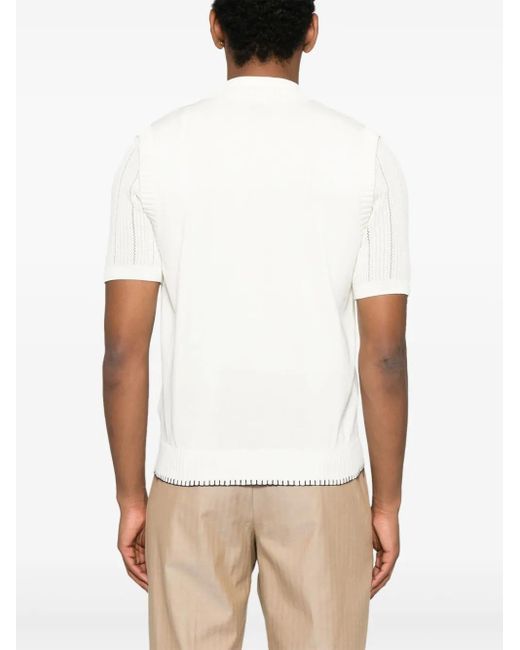Eleventy White Wool Cardigan for men