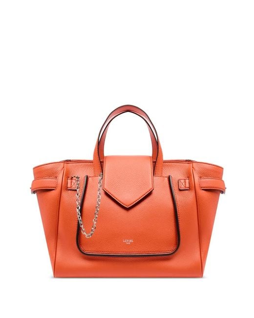 Lancel Orange Thea Tote Bag