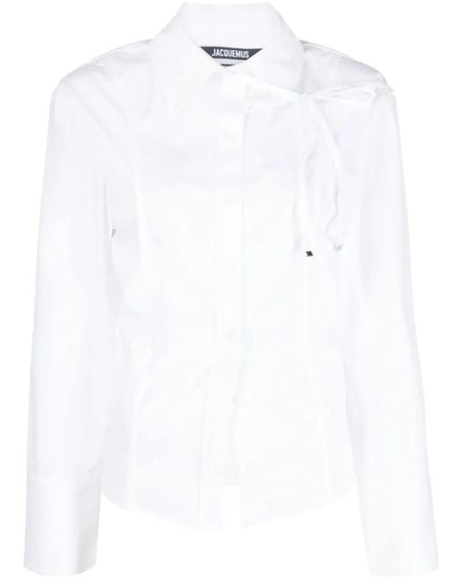 Chemise La Chemise Ruban En Coton Jacquemus en coloris White