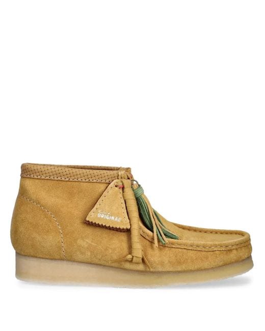 Clarks Brown Tassel-Detail Suede Ankle Boots for men