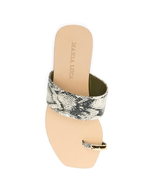 MARIA LUCA White Toe-Ring Sandals