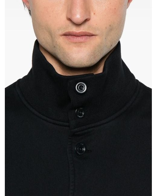 C P Company Black Logo-Embroidered Sweatshirt for men