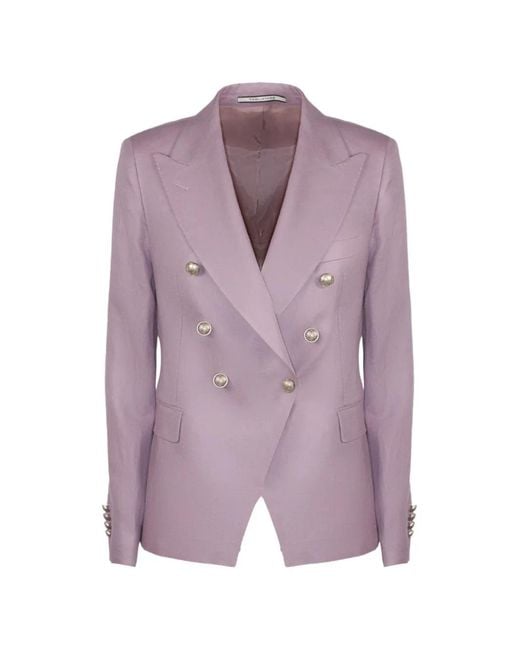 Tagliatore Purple Alicya Double-Breasted Blazer