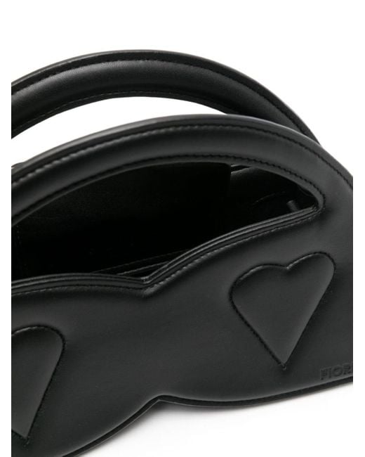 Lina heart-embossed tote bag Fiorucci en coloris Black