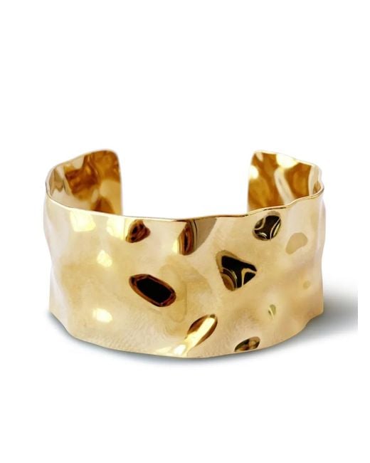Hzmer Jewelry Metallic Hammered-Effect Bangle