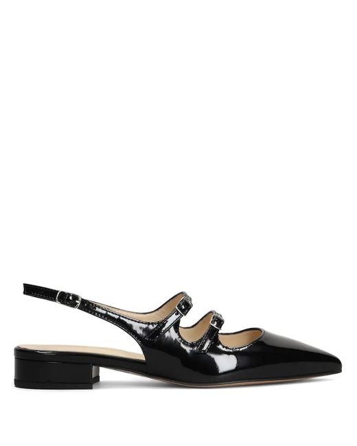 Anna F. Black Patent-Finish Ballet Flats