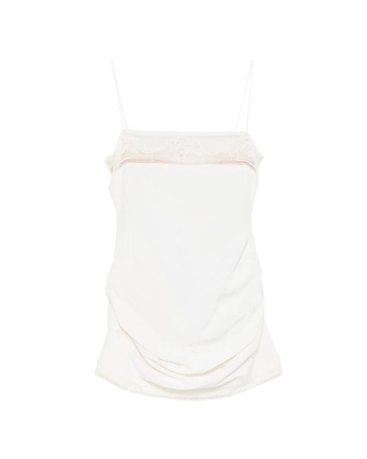 Magda Butrym White Lace-Trim Mini Dress