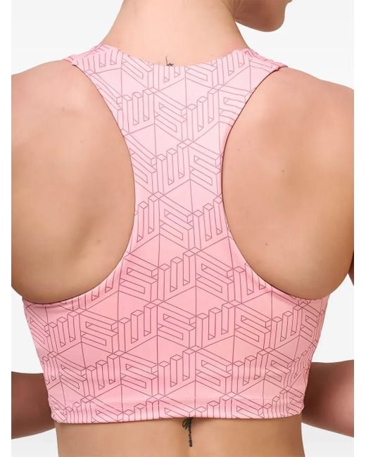 SQUATWOLF Pink Brami Sport-Bh Mit Geometrischem Print