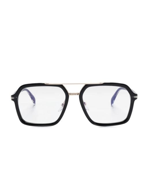 David Beckham Black Pilot-Frame Glasses for men