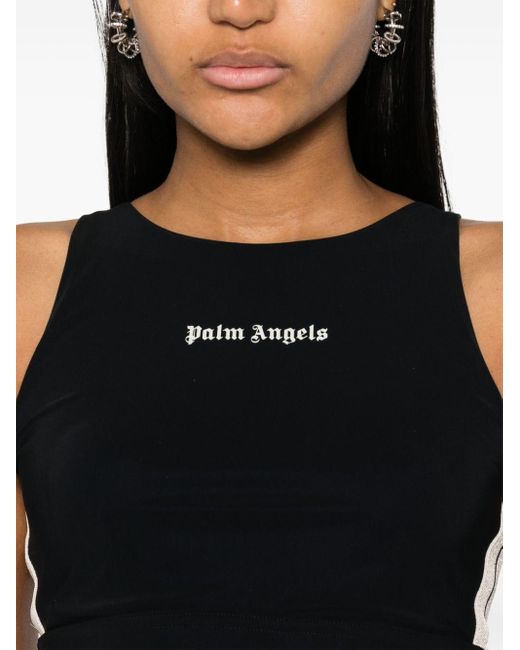 Palm Angels Black Trägershirt mit Logo-Print