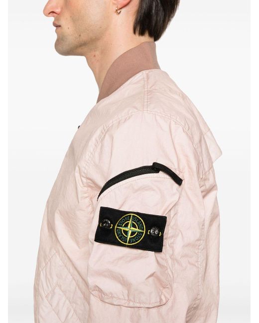 Stone Island Pink Compass-badge Bomber Jacket for men