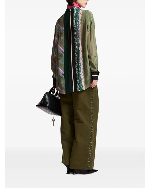 Essentiel Antwerp Green Korrupt Stud-Embellished Pleated Trousers