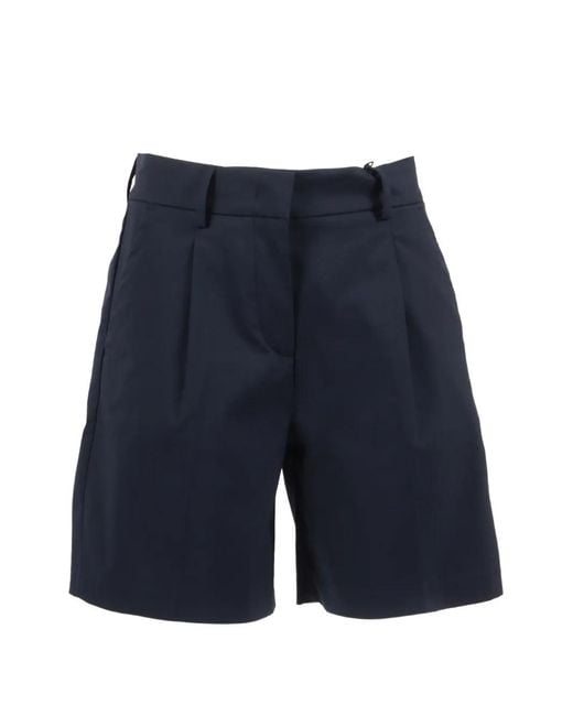 K-Way Blue Nive Twill Pleat Chino Shorts