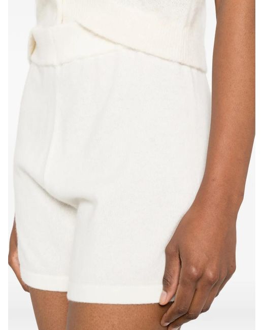 Bompard White Elasticated-Waist Shorts