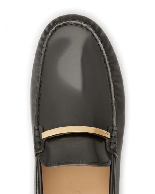 Tod's Black Gommino Bubble Leather Loafers for men