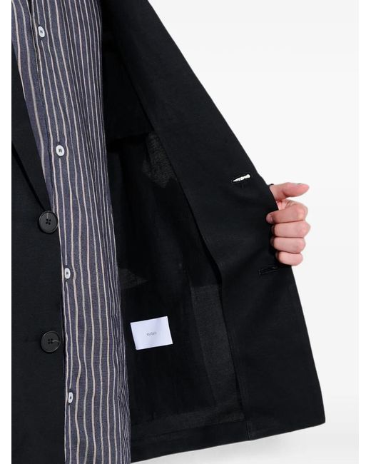 Ssstein Black Single-Breasted Twill Jacket for men