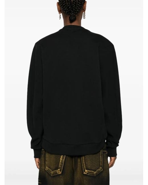 Just Cavalli Black Stud-Detail Cotton Sweatshirt