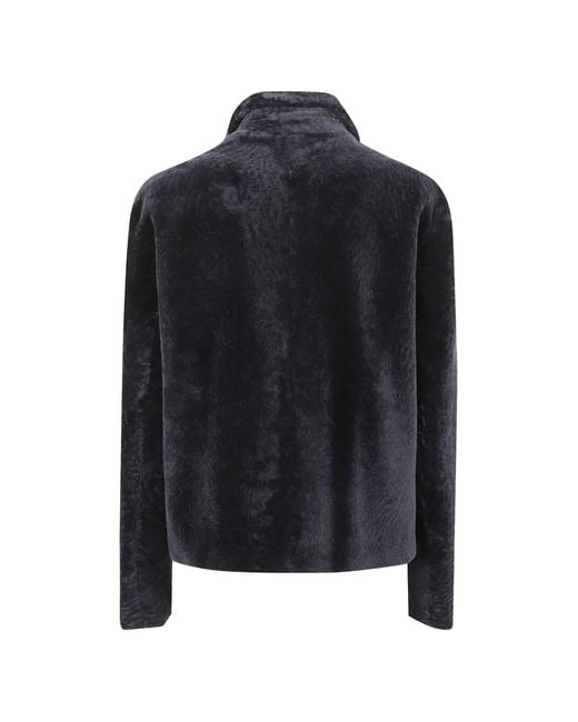 Arma Black Shearling-Texture Button-Up Jacket