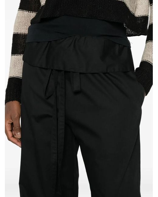 Enza Costa Black Peplum Drawstring Trousers