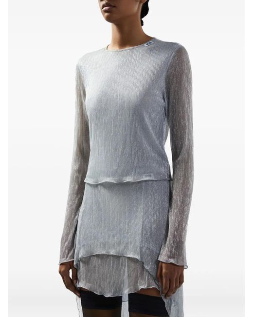 Gcds Blue Rouches Top
