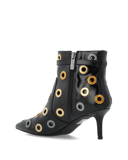 Kurt Geiger Black 65Mm Kensington Eyelet-Embellished Pointed-Toe Ankle Boots