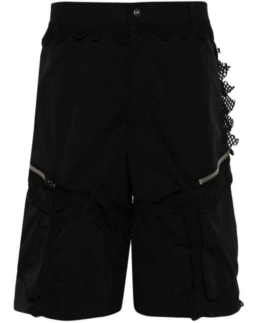 HELIOT EMIL Spherical Cargo-Shorts Mit Mesh-Detail in Black für Herren