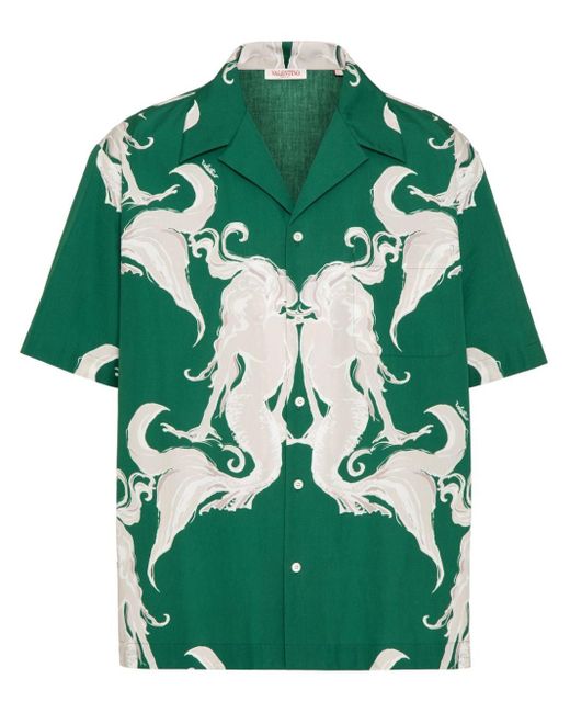 T-shirt en coton à imprimé graphique Valentino Garavani pour homme en coloris Green