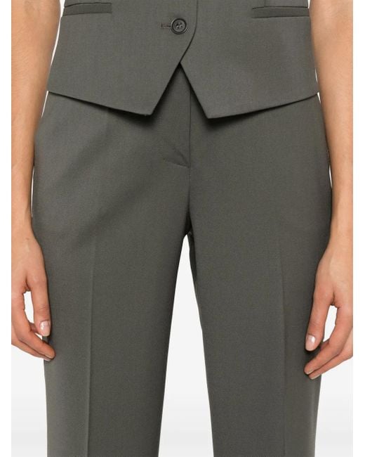 P.A.R.O.S.H. Gray Tailored Virgin Wool-Blend Trousers