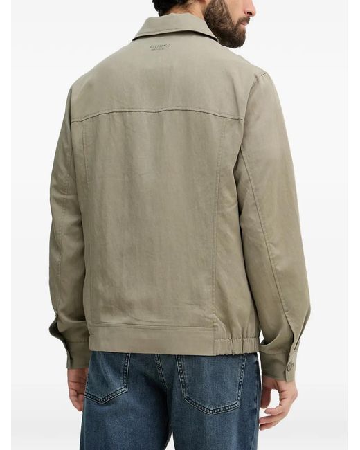 Guess Natural Zip-Up Collared Jacket for men