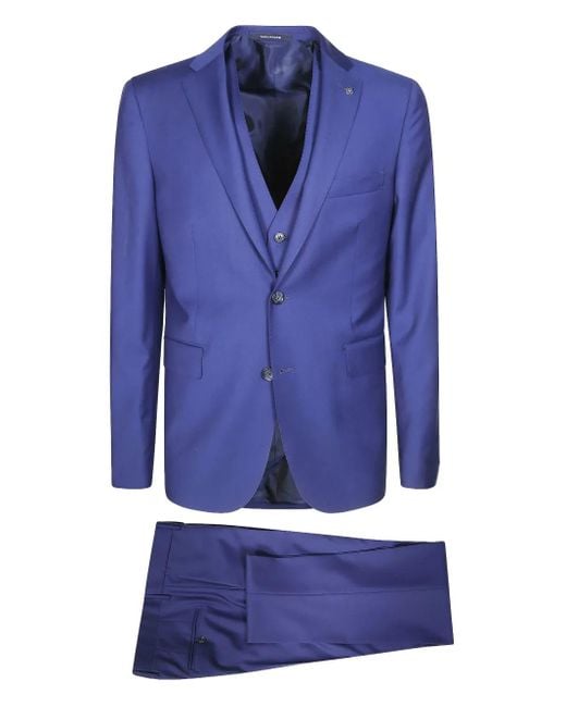Tagliatore Blue Single-Breasted Suit for men
