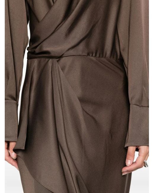 Jonathan Simkhai Brown Wrap-Front Maxi Dress
