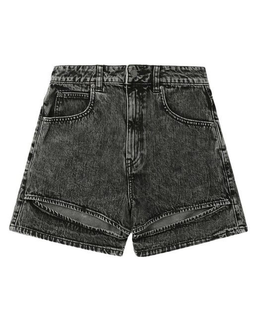 Izzue Gray Logo-patch Cotton Shorts