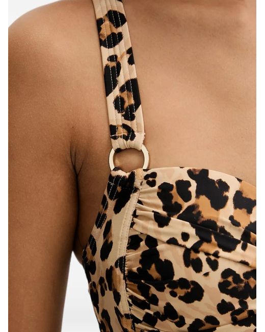 DKNY Natural Leopard-Print Swimsuit