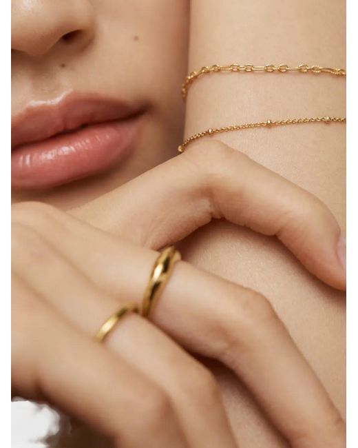 Monica Vinader Metallic Textured Link Chain Bracelet