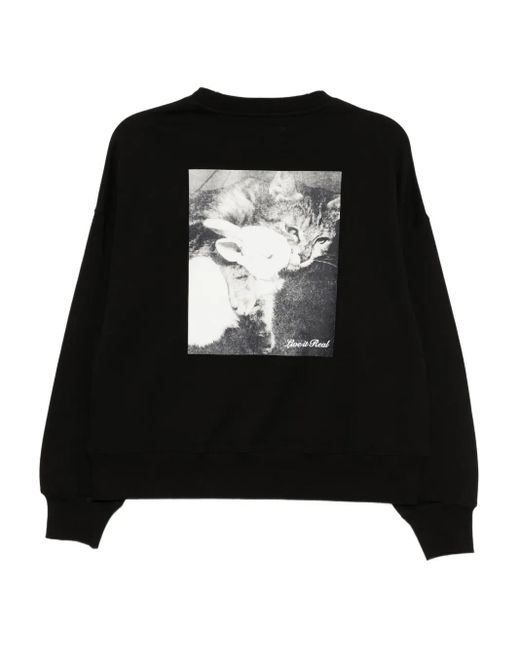 Izzue Black Graphic-Print Sweatshirt