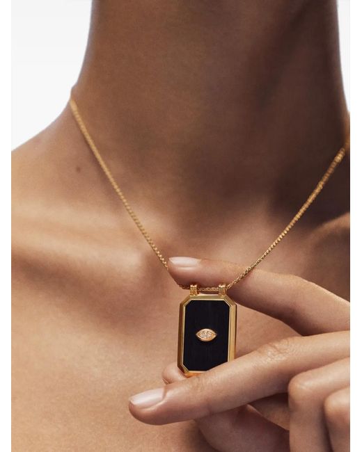 Marie Lichtenberg White Eye Ebony Diamond Scapular Necklace